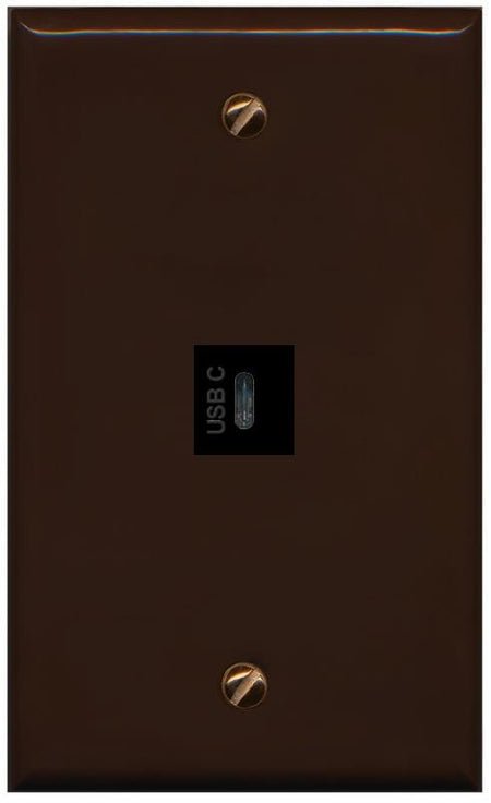 RiteAV -USBC Wall Plate Flat/Solid [Brown]