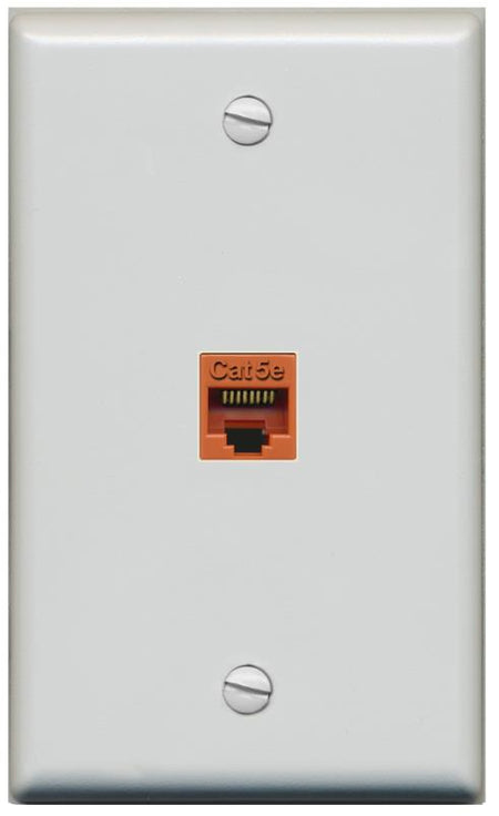 RiteAV -CAT5E-ORANGE Wall Plate Flat/Solid [Gray]