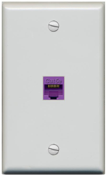 RiteAV -CAT5E-PURPLE Wall Plate Flat/Solid [Gray]