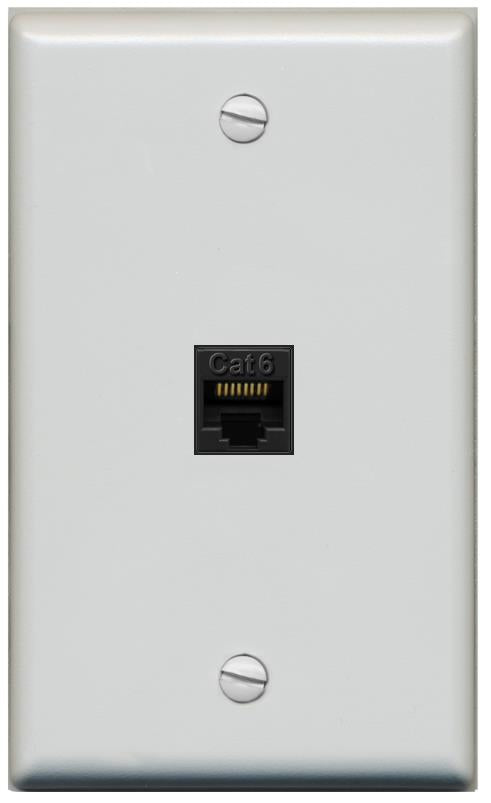 RiteAV -CAT6-BLACK Wall Plate Flat/Solid [Gray]