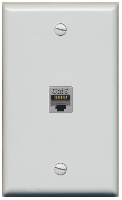 RiteAV -CAT6-GRAY Wall Plate Flat/Solid [Gray]