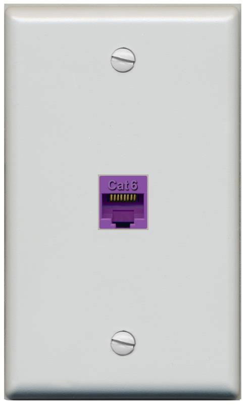 RiteAV -CAT6-PURPLE Wall Plate Flat/Solid [Gray]