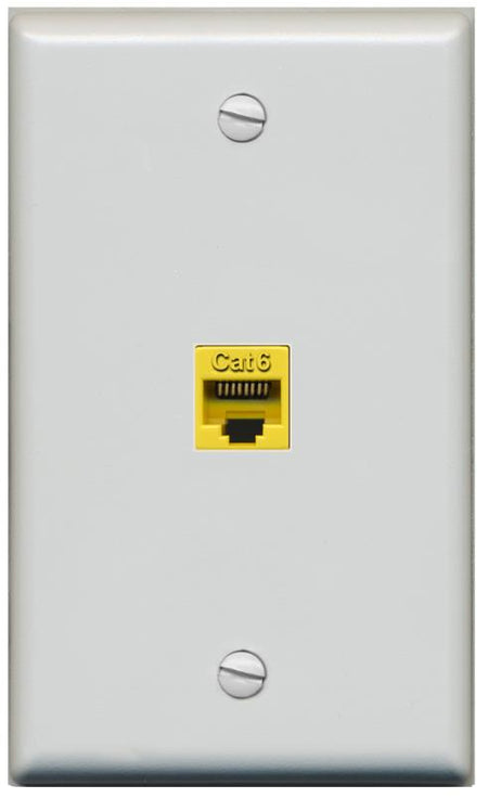 RiteAV -CAT6-YELLOW Wall Plate Flat/Solid [Gray]