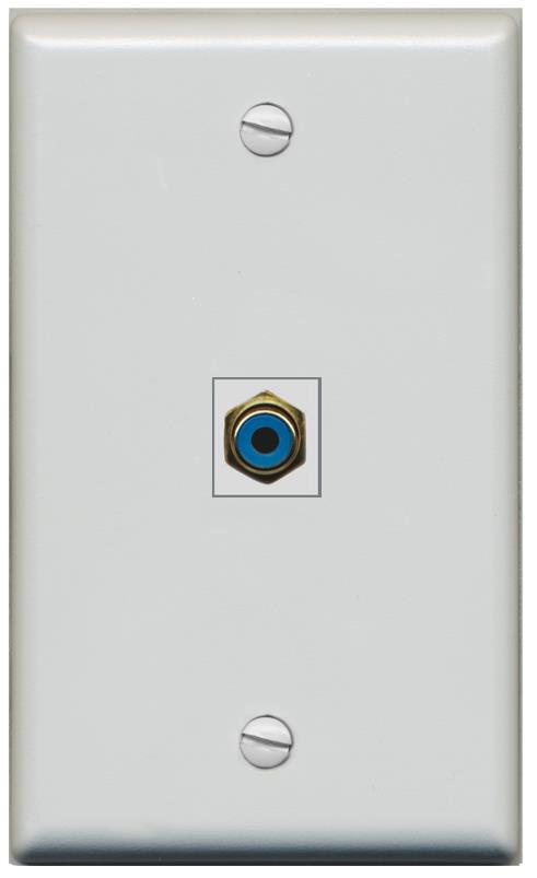 RiteAV -RCA-BLUE Wall Plate Flat/Solid [Gray]