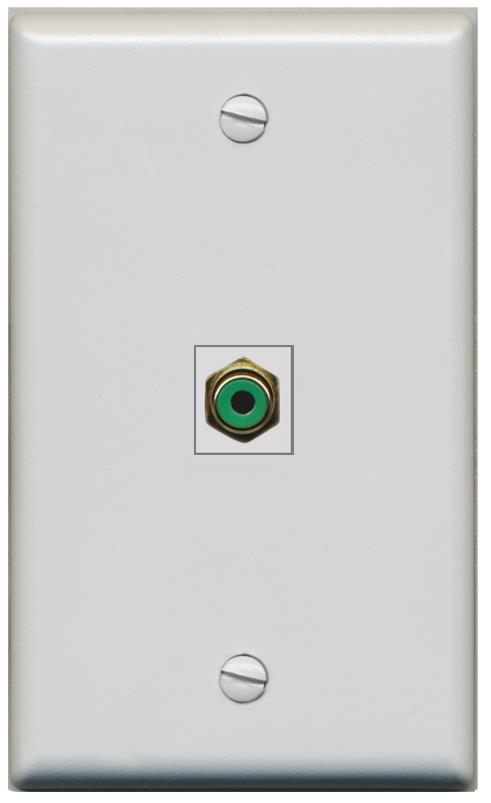 RiteAV -RCA-GREEN Wall Plate Flat/Solid [Gray]