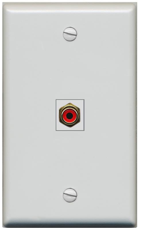 RiteAV -RCA-RED Wall Plate Flat/Solid [Gray]