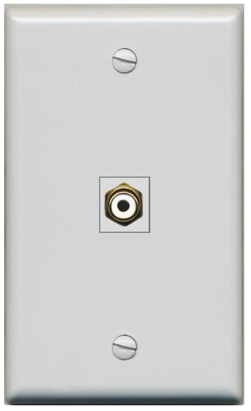 RiteAV -RCA-WHITE Wall Plate Flat/Solid [Gray]