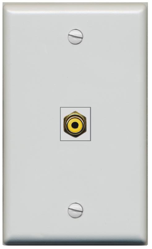 RiteAV -RCA-YELLOW Wall Plate Flat/Solid [Gray]