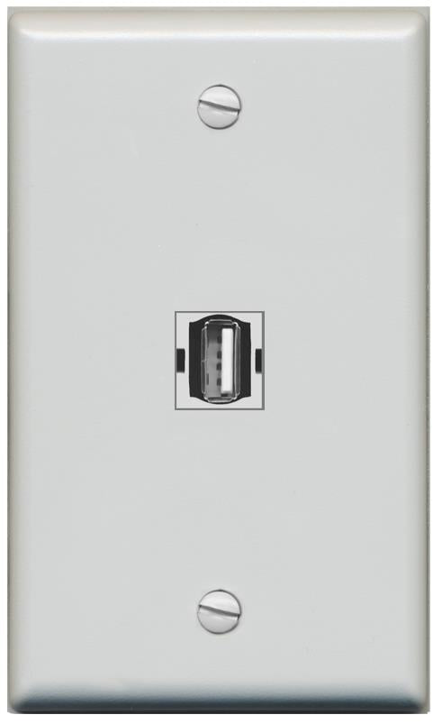 RiteAV -USB2 Wall Plate Flat/Solid [Gray]