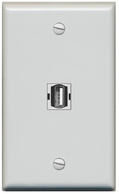 RiteAV -USB2 Wall Plate Flat/Solid [Gray]