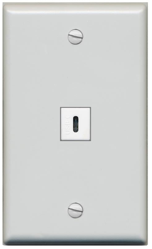 RiteAV -USBC Wall Plate Flat/Solid [Gray]