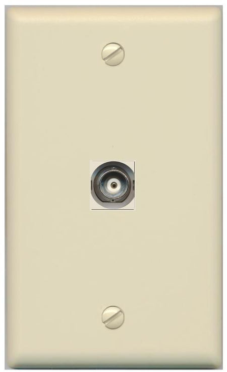 RiteAV -BNC Wall Plate Flat/Solid [Ivory]