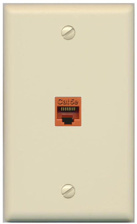 RiteAV -CAT5E-ORANGE Wall Plate Flat/Solid [Ivory]