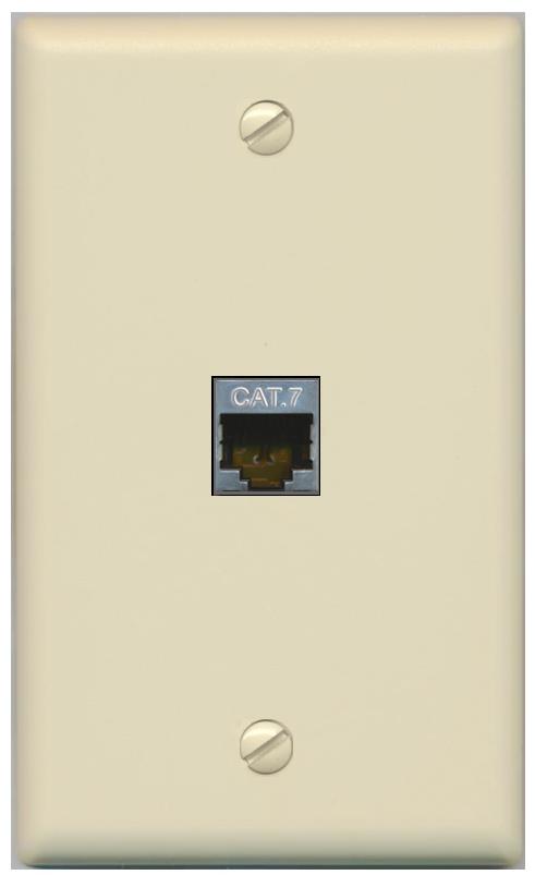 RiteAV -CAT7 Wall Plate Flat/Solid [Ivory]