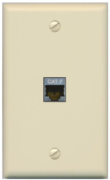 RiteAV -CAT7 Wall Plate Flat/Solid [Ivory]