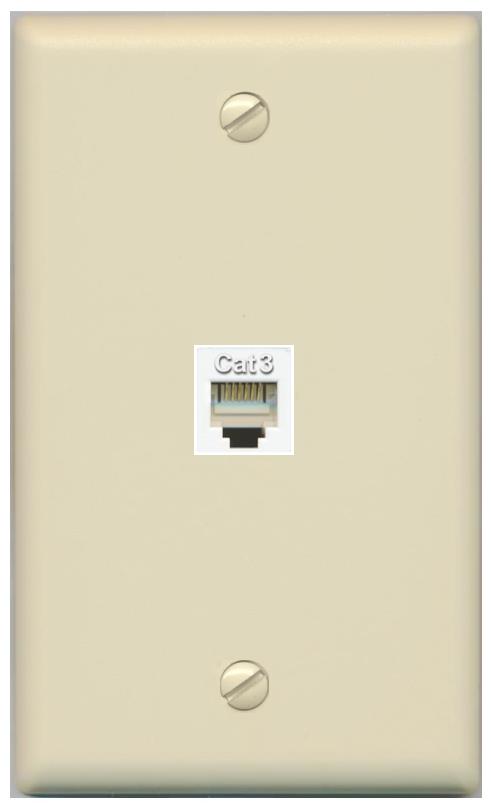 RiteAV -PHONE Wall Plate Flat/Solid [Ivory]