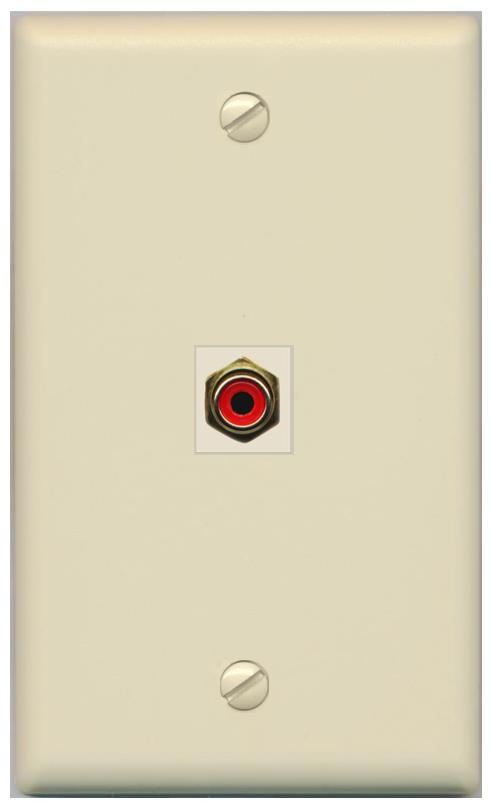 RiteAV -RCA-RED Wall Plate Flat/Solid [Ivory]