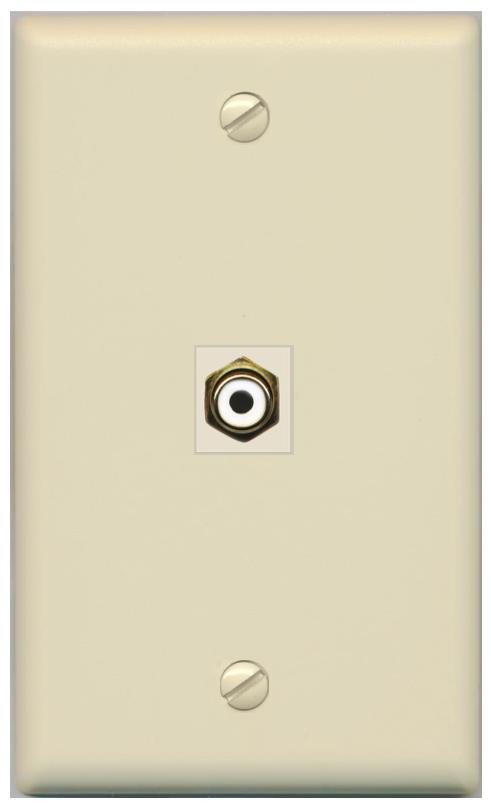 RiteAV -RCA-WHITE Wall Plate Flat/Solid [Ivory]