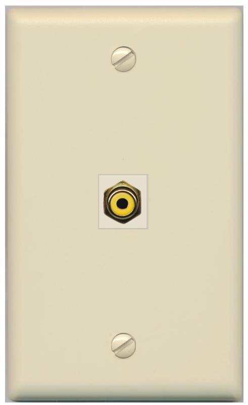 RiteAV -RCA-YELLOW Wall Plate Flat/Solid [Ivory]