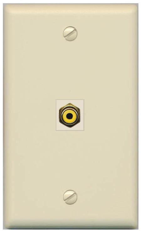 RiteAV -RCA-YELLOW Wall Plate Flat/Solid [Ivory]