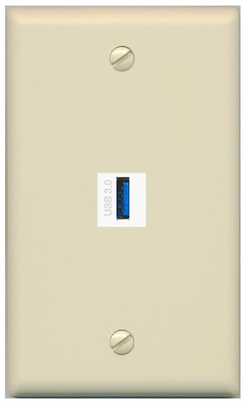 RiteAV -USB-3 Wall Plate Flat/Solid [Ivory]