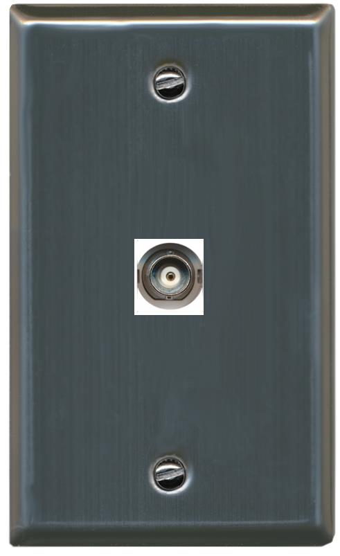 RiteAV -BNC Wall Plate Flat/Solid [Stainless Steel]