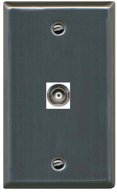 RiteAV -BNC Wall Plate Flat/Solid [Stainless Steel]