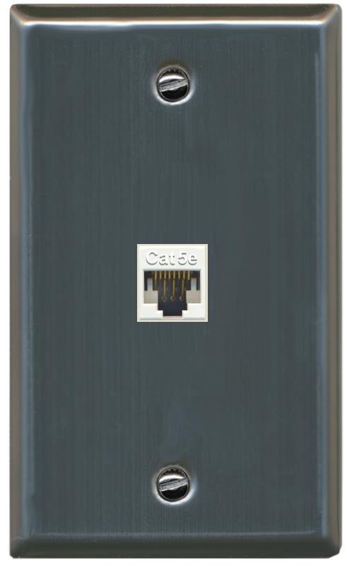 RiteAV -CAT5E Wall Plate Flat/Solid [Stainless Steel]