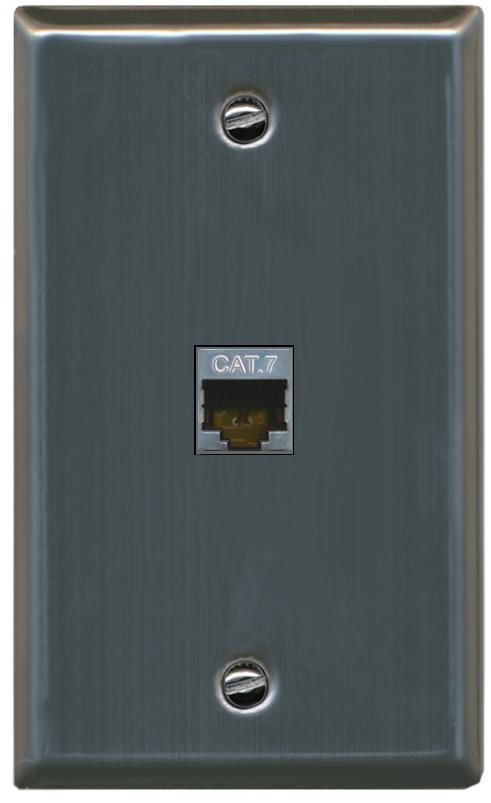 RiteAV -CAT7 Wall Plate Flat/Solid [Stainless Steel]