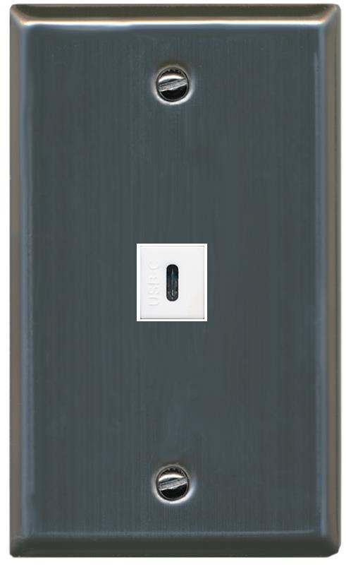 RiteAV -USBC Wall Plate Flat/Solid [Stainless Steel]