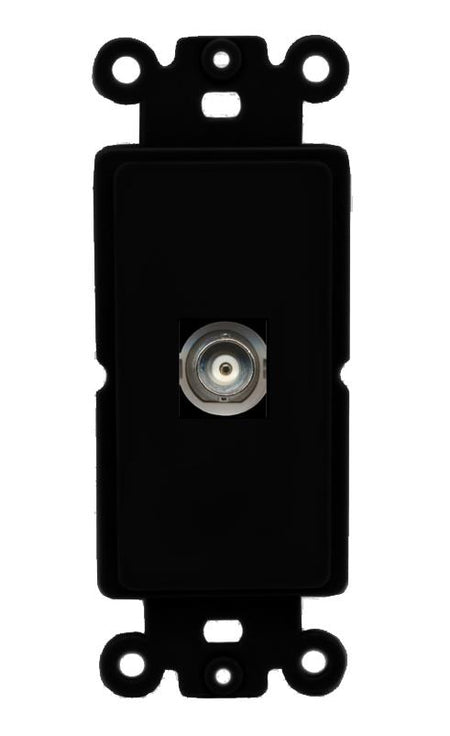 RiteAV 1 Port BNC Rocker Insert Module Wall Plate [Black]