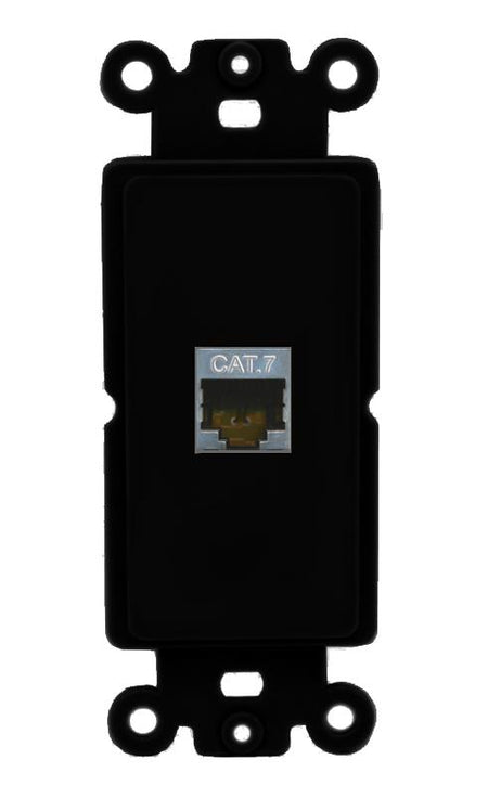 RiteAV 1 Port CAT7 Rocker Insert Module Wall Plate [Black]