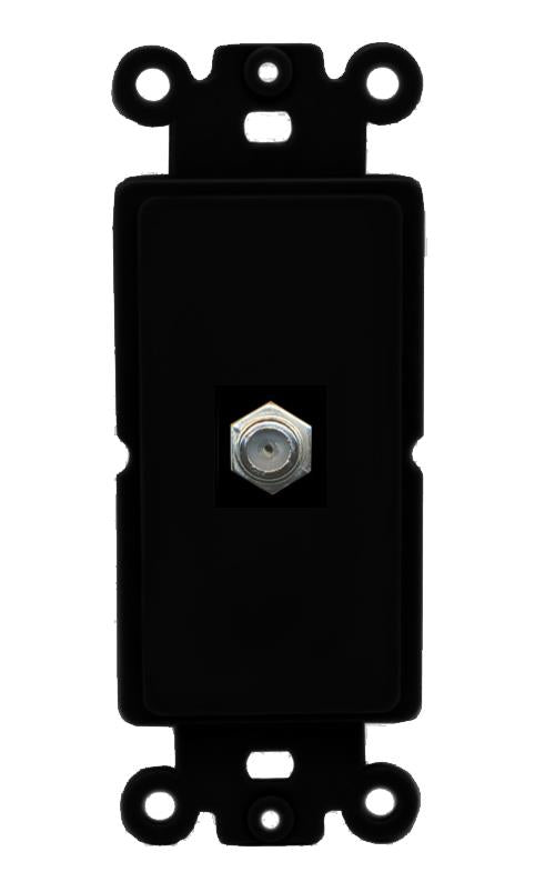 RiteAV 1 Port COAX Rocker Insert Module Wall Plate [Black]