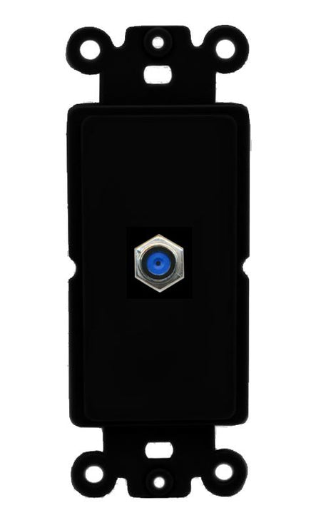 RiteAV 1 Port F81 Rocker Insert Module Wall Plate [Black]