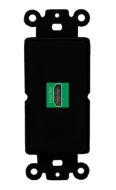 RiteAV 1 Port HDMI-GREEN Rocker Insert Module Wall Plate [Black]