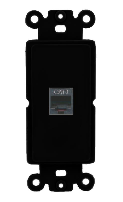 RiteAV 1 Port PHONE Rocker Insert Module Wall Plate [Black]