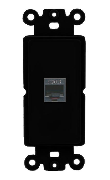 RiteAV 1 Port PHONE Rocker Insert Module Wall Plate [Black]