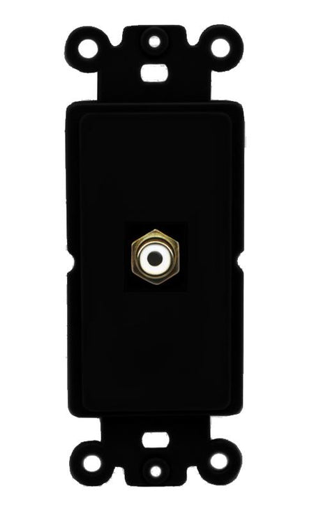 RiteAV 1 Port RCA-WHITE Rocker Insert Module Wall Plate [Black]