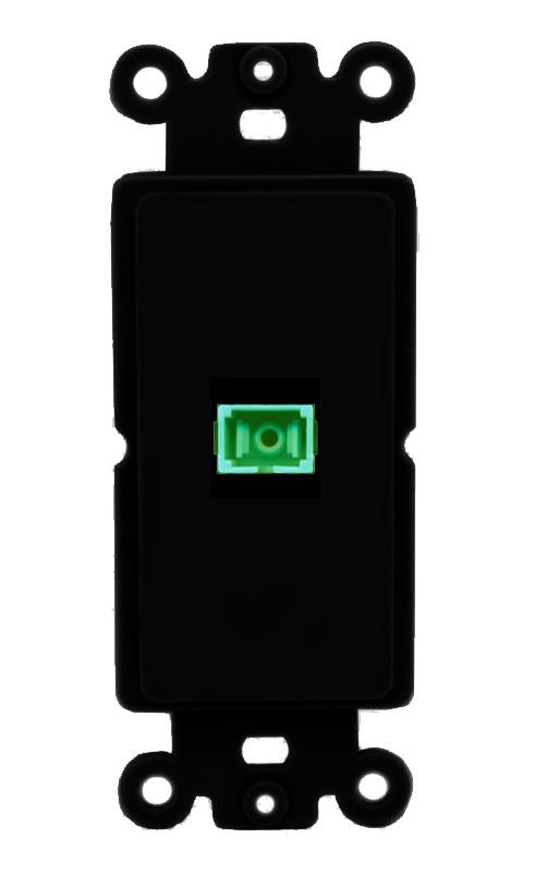 RiteAV 1 Port SC-APC-SX Rocker Insert Module Wall Plate [Black]