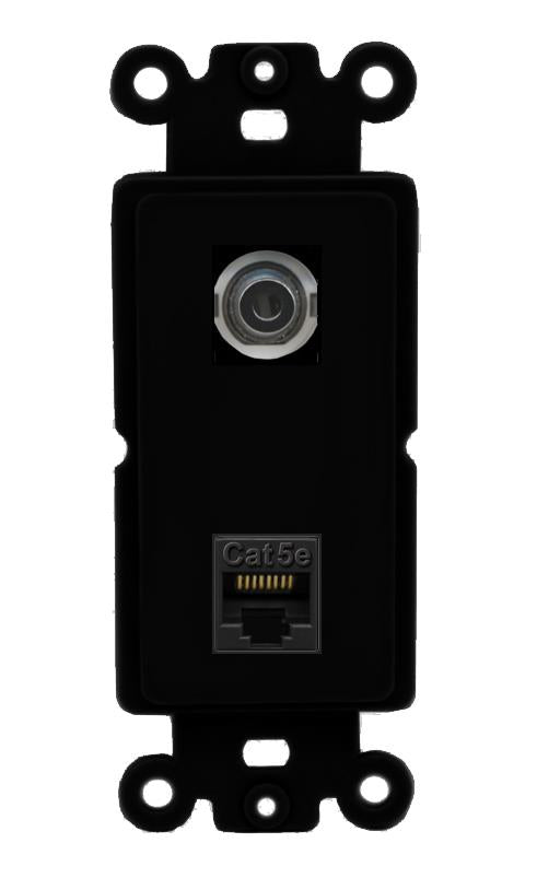 3.5mm CAT5E Wall Plate [Black]