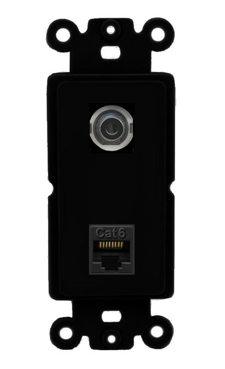 3.5mm CAT6 Wall Plate [Black]