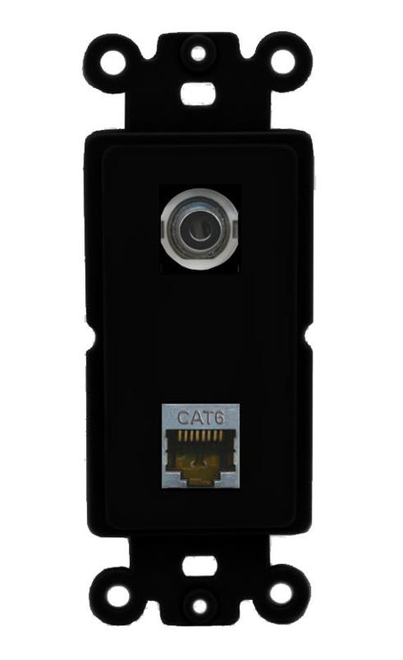 3.5mm CAT6-SHIELDED Wall Plate [Black]