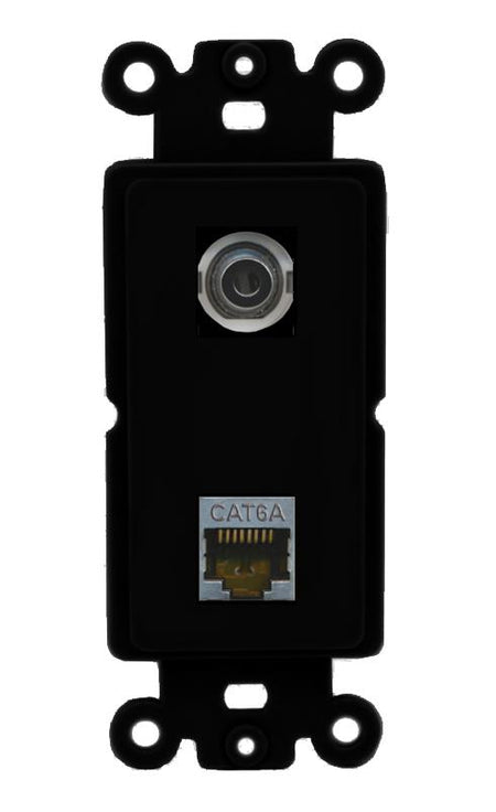 3.5mm CAT6A Wall Plate [Black]