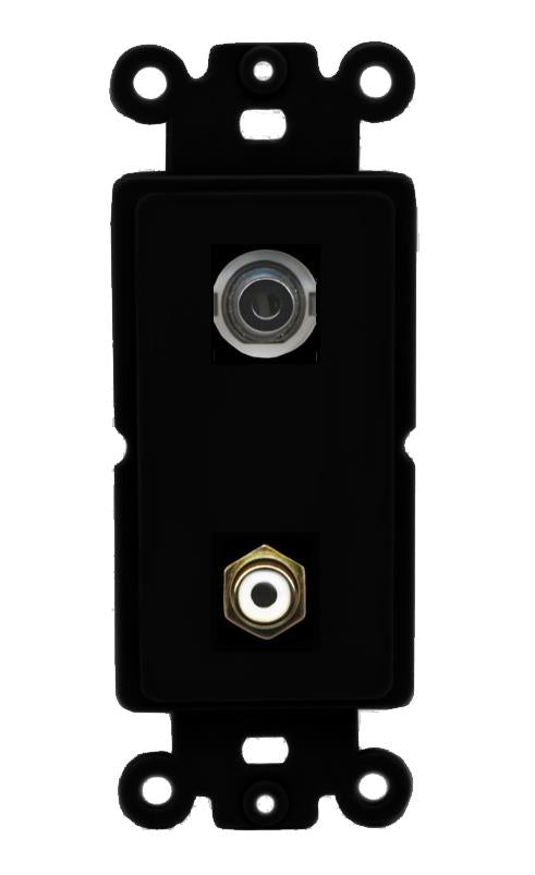 3.5mm RCA-WHITE Wall Plate [Black]