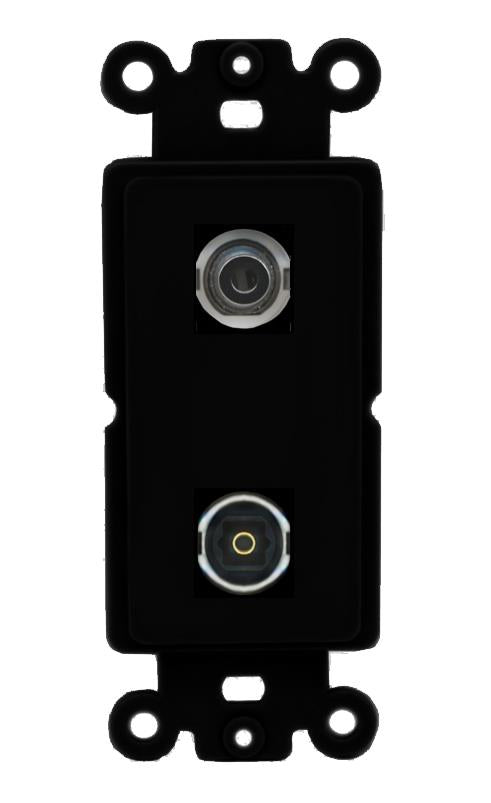 3.5mm TOSLINK Wall Plate [Black]