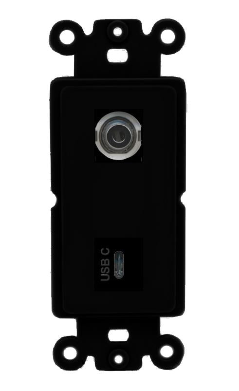 3.5mm USBC Wall Plate [Black]