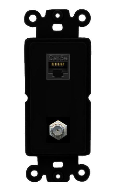 CAT5E COAX Wall Plate [Black]