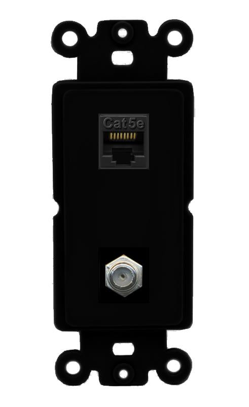 CAT5E COAX Wall Plate [Black]