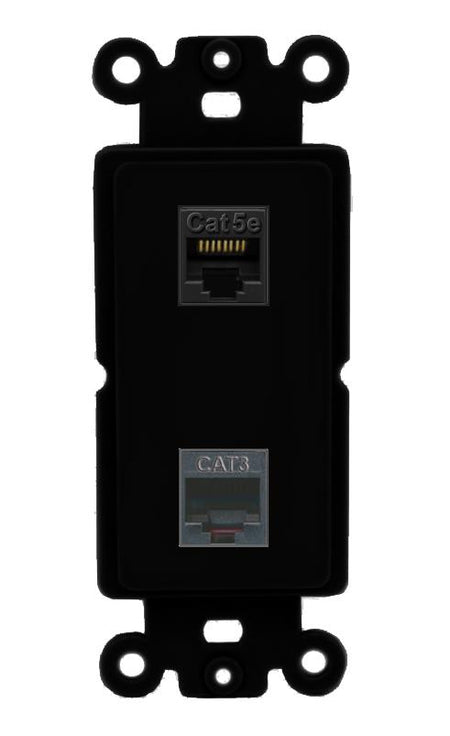 CAT5E PHONE Wall Plate [Black]