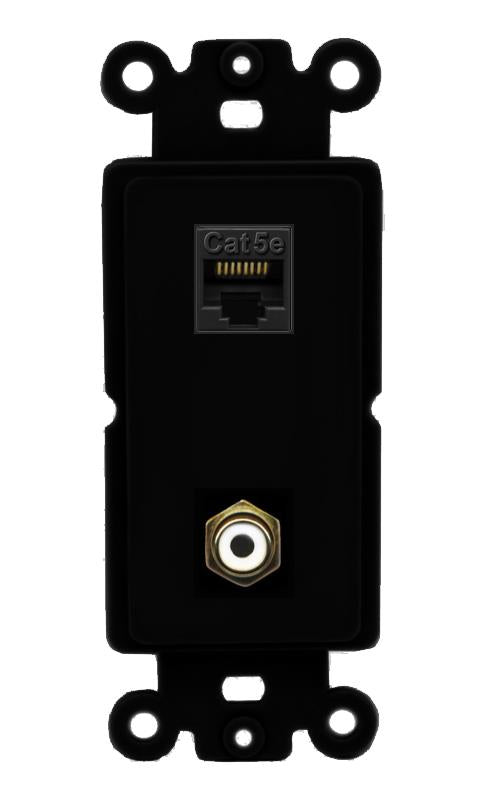 CAT5E RCA-WHITE Wall Plate [Black]